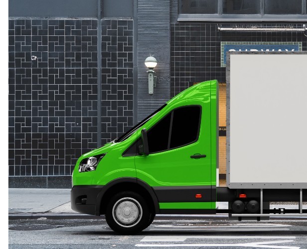 Green van of our carriers