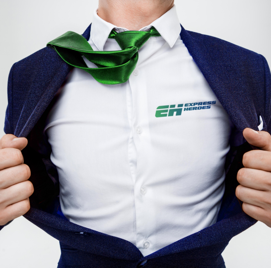 professional employee in white shirt and green tie