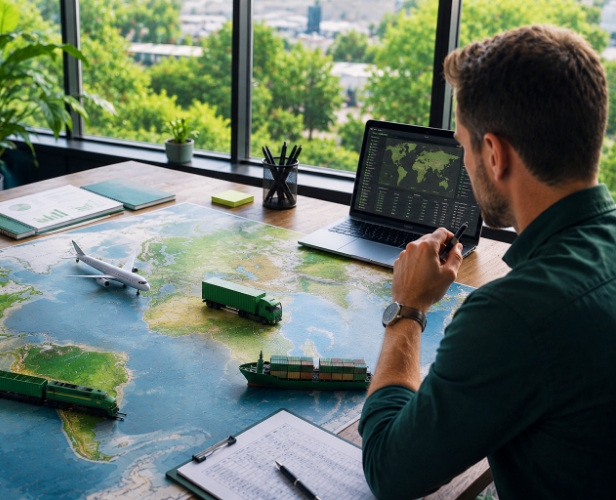 Logistics planning across road air sea and rail transport